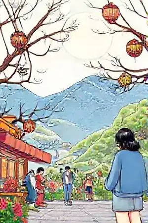 猫科观察日记漫画封面，窗台上俯视客厅的三花猫