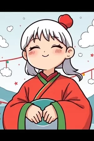 跳格子的午后漫画封面，粉笔画的跳房子格子横过小巷